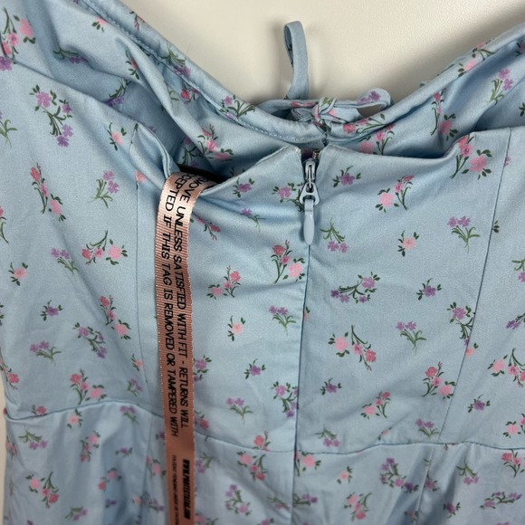NWT House of CB Carina Blue Floral Bustier Midi Dress Size Small - Picture 6 of 16
